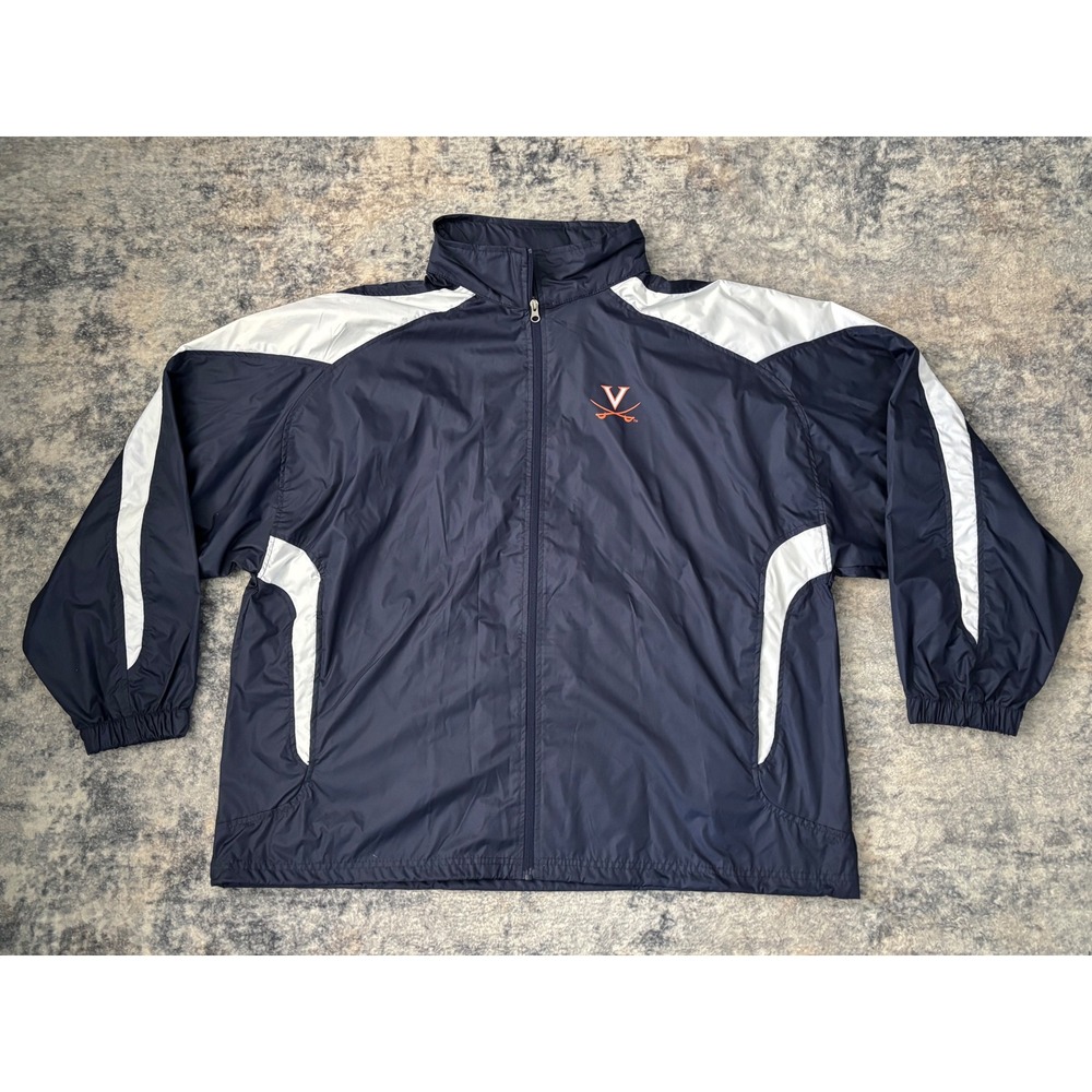 Vintage University of Virginia UVA Cavaliers Pullover Windbreaker Jacket XL Hood